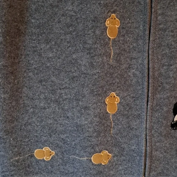 Lisa International Wool cat and mouse vest 3X gray - Picture 3 of 5